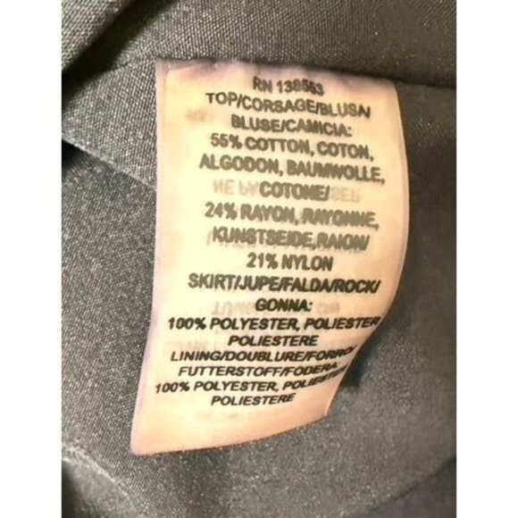 Anthropologie Maeve Black 3/4 Sleeve Fit & Flare Dress‎ With Satin Waist Tie - Picture 4 of 8